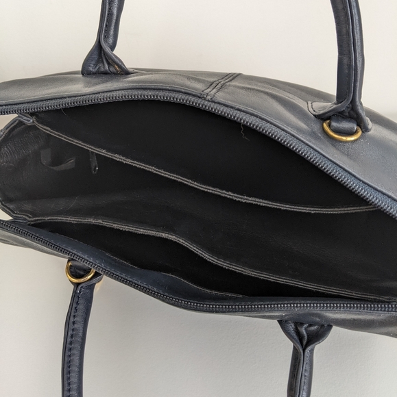 GIANA BERNINI Genuine Leather Handbag, Blue - Picture 9 of 12